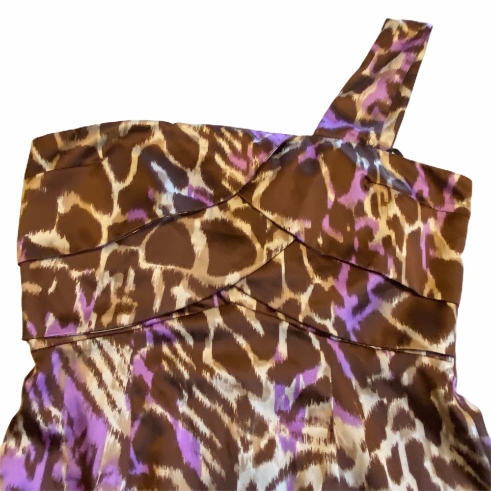 Modcloth Ixia‎ Giraffe Print One Shoulder Mini Medium - Picture 3 of 8
